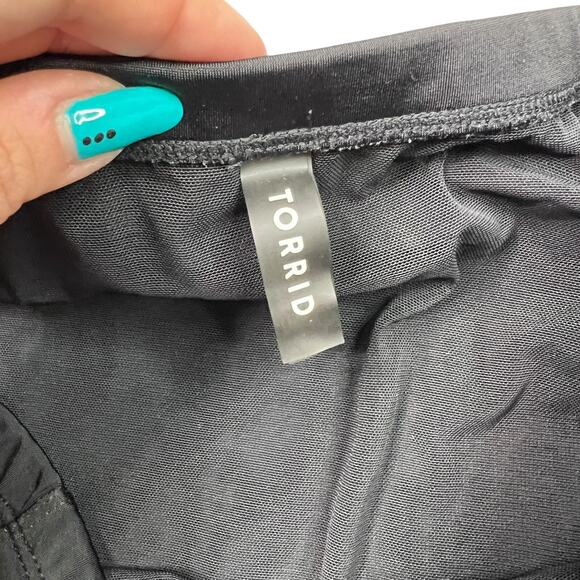 Torrid Strappy Lace Up Lattice High Rise Bikini Swimsuit Black Top 0, Bottom 2X - Picture 12 of 13